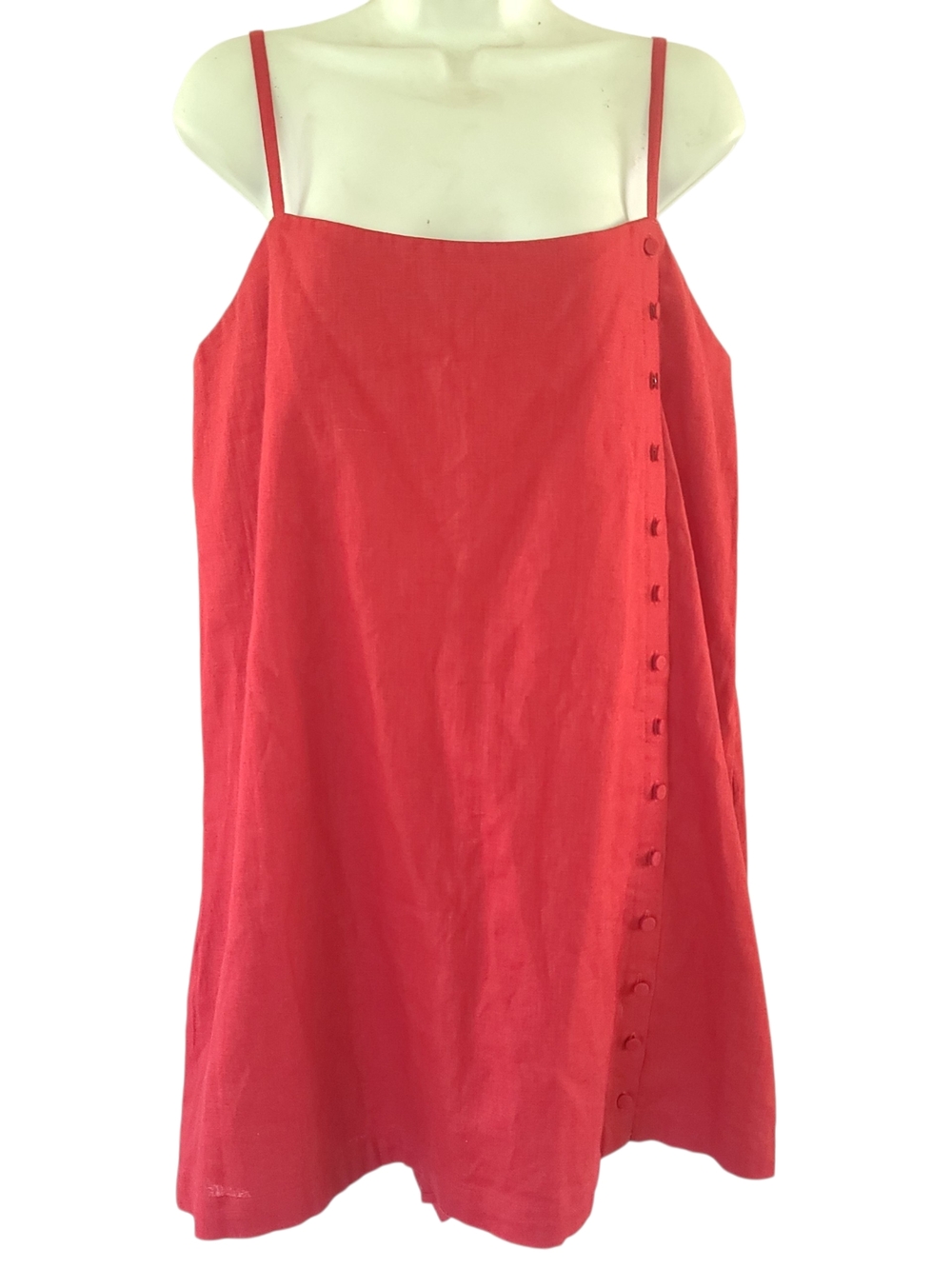 Abercrombie & Fitch Linen-Blend
Button Dress Skort Vivid Red
Size LG NWT